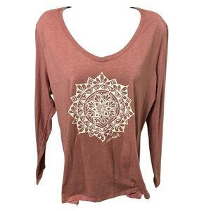 Women's Long Sleeve Top with Mandala Design